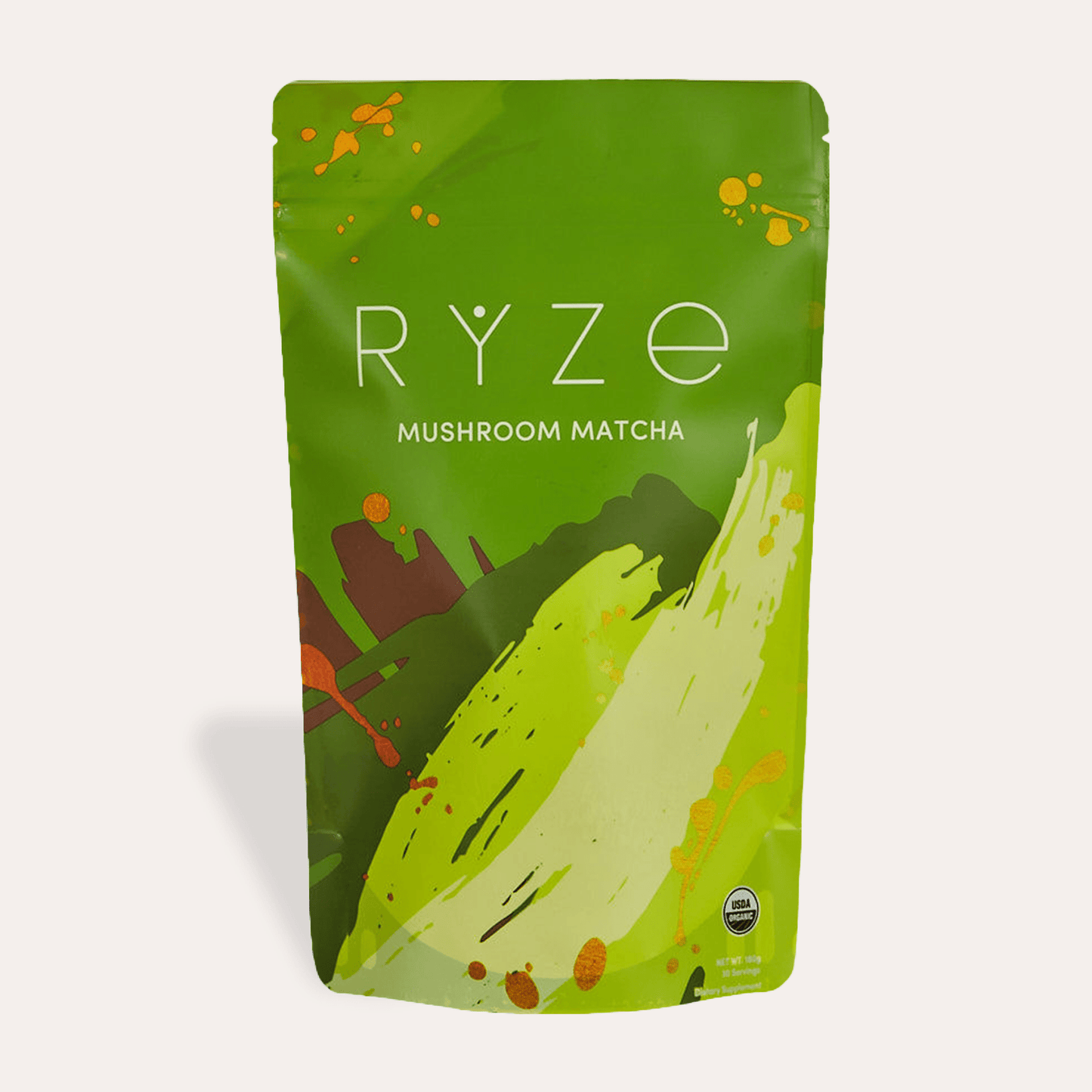 RYZE Mushroom Matcha - with 6 Organic Adaptogenic Mushrooms Grown In USA and Ceremonial-Grade Japanese Matcha