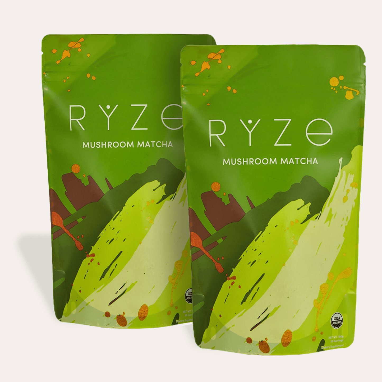 RYZE Mushroom Matcha - with 6 Organic Adaptogenic Mushrooms Grown In USA and Ceremonial-Grade Japanese Matcha