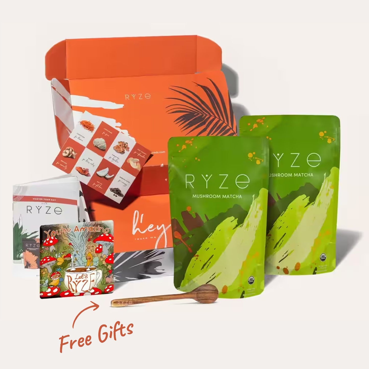 RYZE Organic Mushroom Matcha Starter Kit (60 servings)